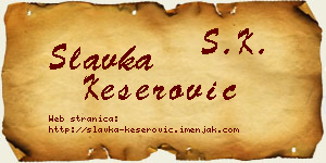 Slavka Keserović vizit kartica